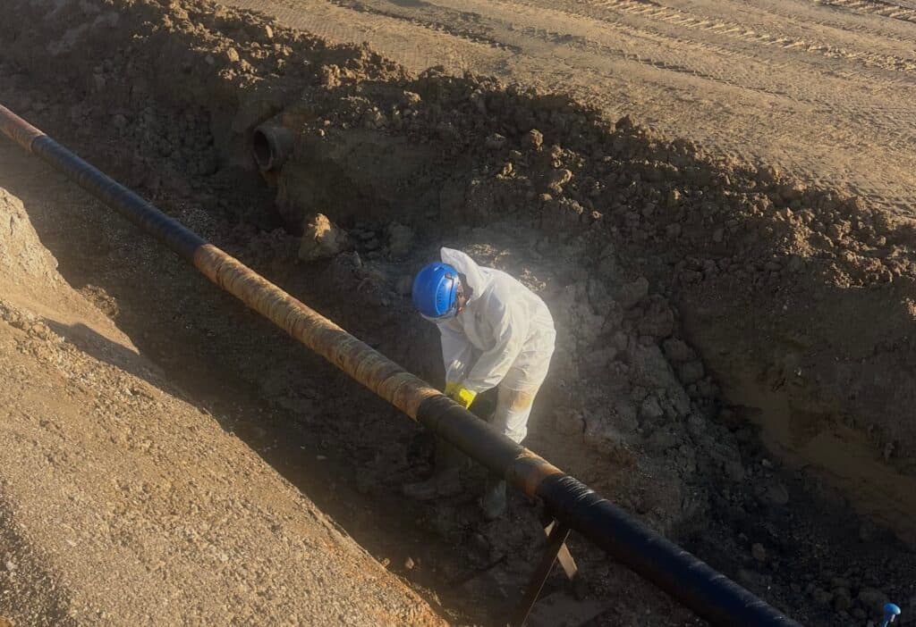 Application de revêtement anticorrosion sur canalisation